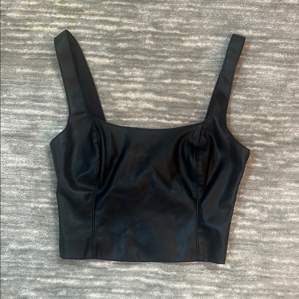 Abercrombie & Fitch Black Fitted Crop Bustier Tank